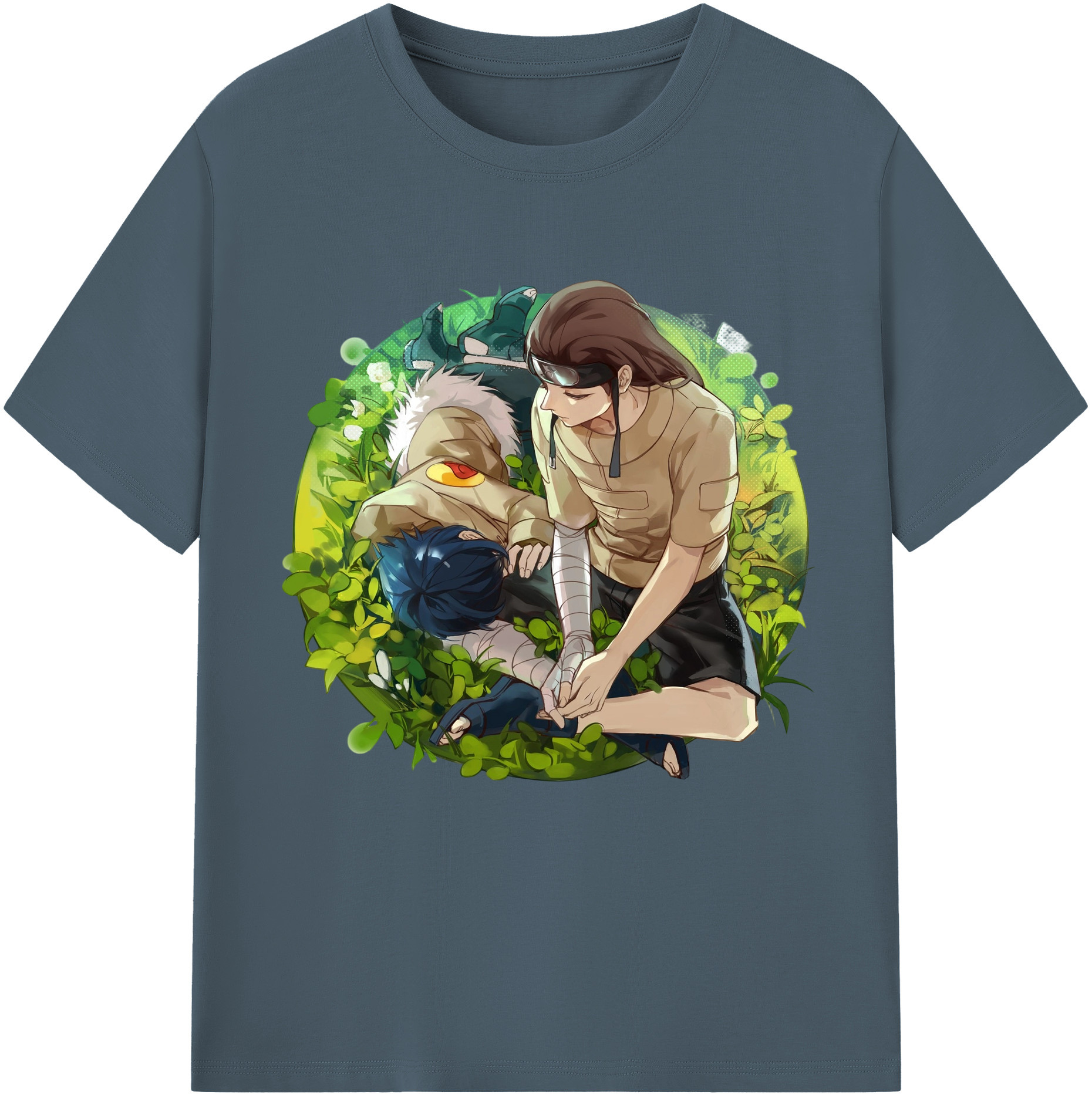 （画像用） NARUTO -ナルト- 日向ネジ Hyūga Neji 綿100％半袖Tシャツ（フロントプリント）